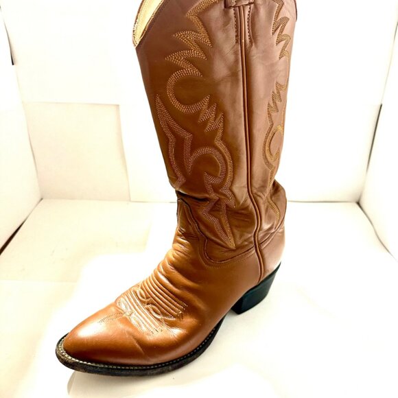 Vintage Remington Cowgirl Brown Leather Handmade Boots Size 7 C - Picture 2 of 8